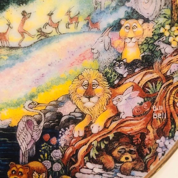 Vtg Bill Bell Art "Paradise" Porcelain Collectors Plate Numbered Religious - Picture 5 of 7